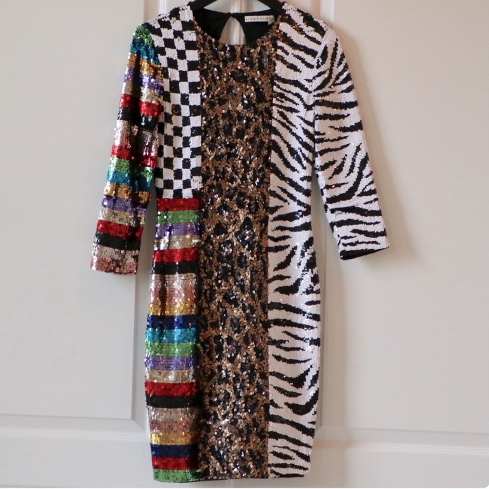 Alice and Olivia Jae Sequin Dress